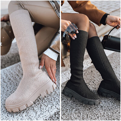 Damen Stiefeletten Sockenschuhe Boots Stiefel Schlupfstiefel Schuhe DSTREET 