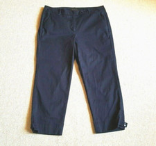 Womens Pants-TALBOTS-navy blue cotton straight leg crop "The Perfect Skimmer"-8
