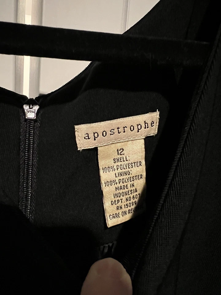 Apostrophe Women Black Cocktail Dress Size 12 - Image 3 of 4