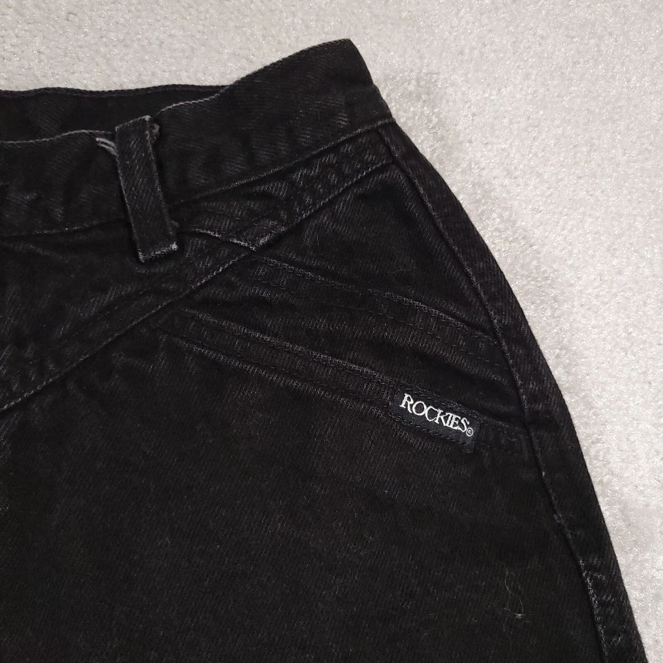 Vintage Rocky Mountain Rockies Jeans Women's 7/8 36 Actual 30L Raw Hem Black - Image 4 of 4