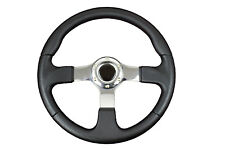 BLACK CHROME F2 350mm AFTERMARKET SPORTS STEERING WHEEL 6x70mm
