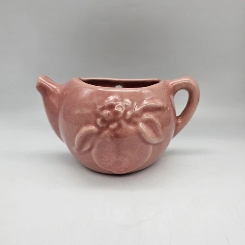 McCoy Teapot Wall Pocket Floral Plum