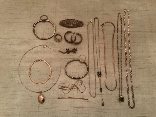 Sterling Silver~Vintage Jewelry Lot~Marcasite~Chains~Necklace~Locket~Rings~Pins
