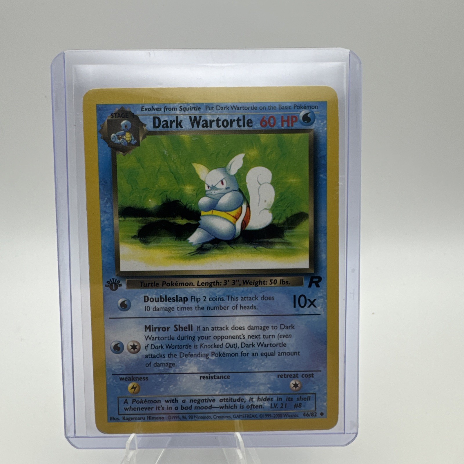 Dark Wartortle 46/82 Uncommon Team Rocket Pokemon 1st Edition Heavily Played