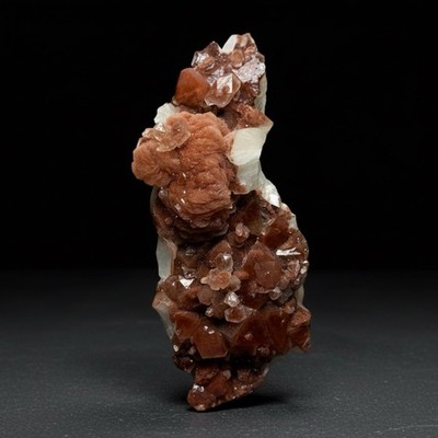 Rare Red Apophyllite + Druzy Red Stilbite Flowers   Deccan Traps, India