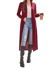 Newchoice Women's Long Cardigans with Pockets Knit Open Front Floor Length Ca...
