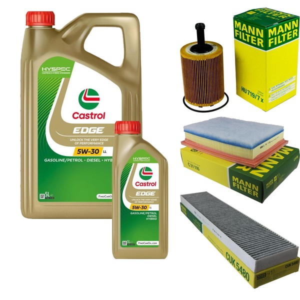 Inspektionspaket 6L Castrol Titanium 5W-30 FüR VW Sharan 1.9 TDI 2.8 V6 24V Seat-image