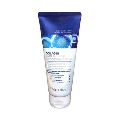 FARM STAY Collagen Water Full Moist Deep Cleansing Foam 180mL