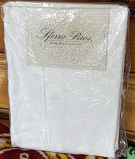 New SFERRA CELESTE Full Queen Duvet Cover WHITE Staple Hemstitch Cotton 3990
