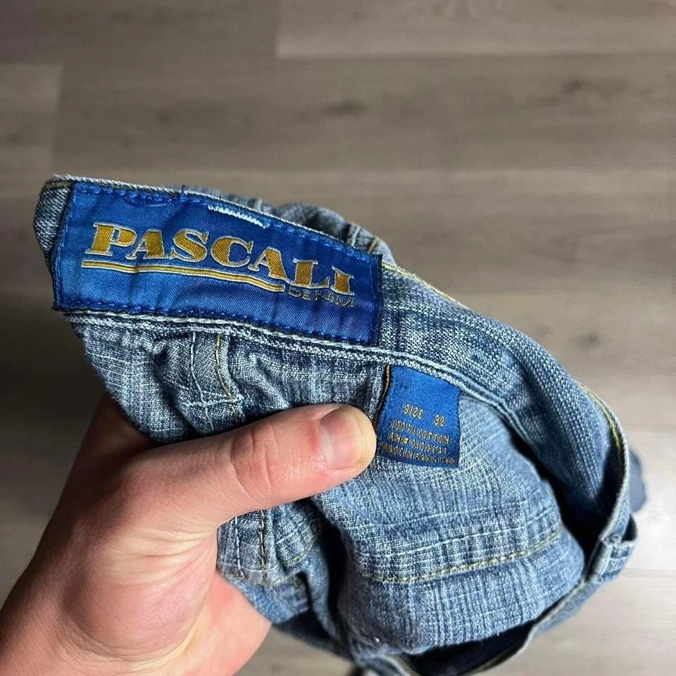 Y2K Pascali мешковатые вышитые джинсовой ткани света стирка Jean шорты Jorts - Изображение 4 из 4