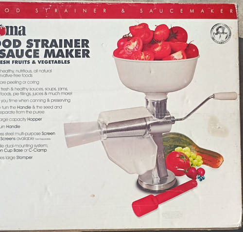 Roma Food Strainer & Sauce Maker w/ Stomper Manual Large For Fruit & Veg