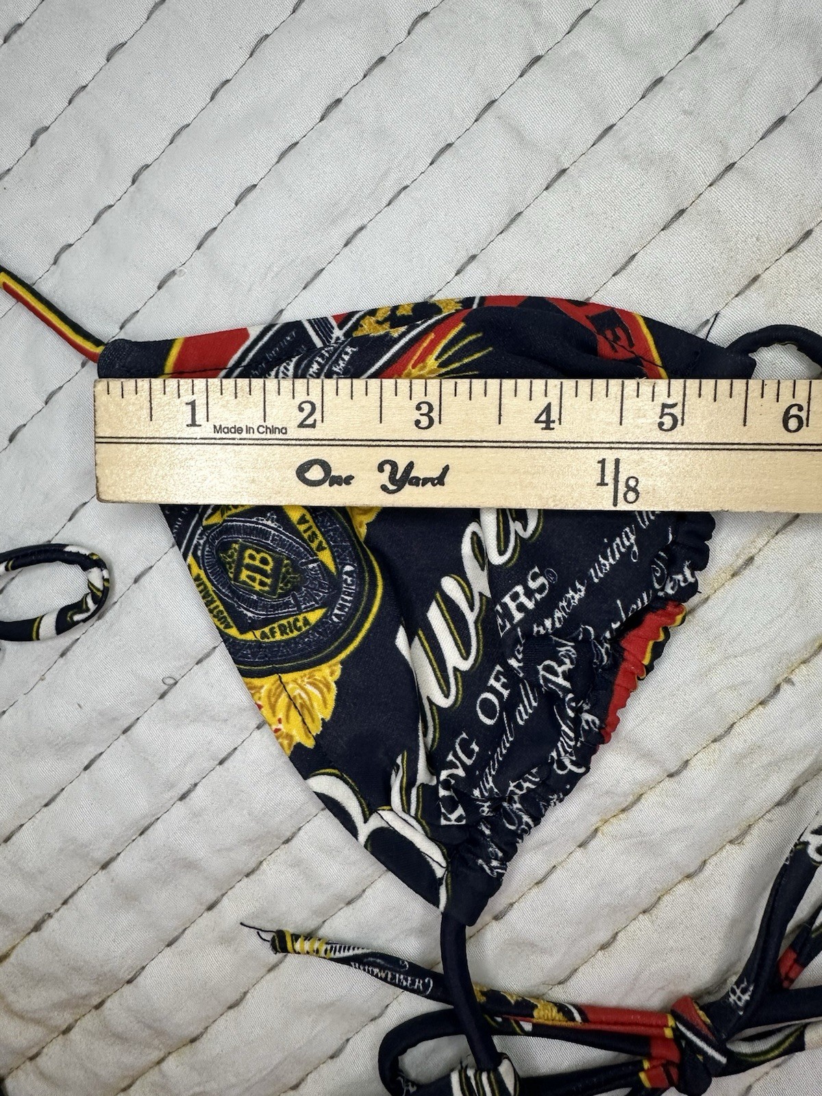 Vintage Budweiser Triangle String Bikini Top Only… - image 5
