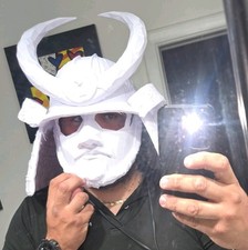 Horned Samurai Full japanese war Helmet for Cosplay Or Decor Halloween Costume