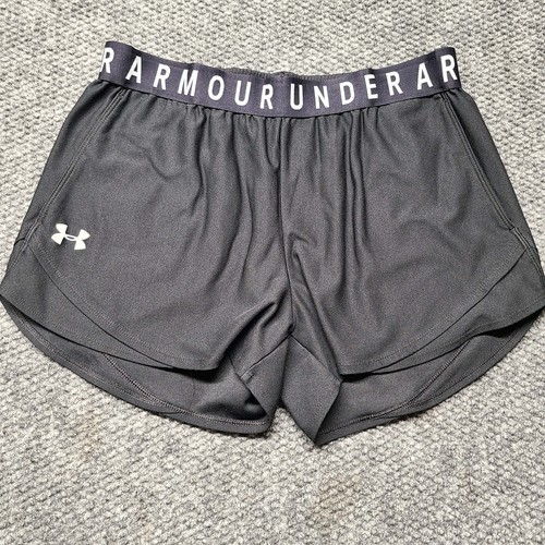Under Armour HeatGear Shorts Medium Loose Fit Elastic Waist Gym Running Black