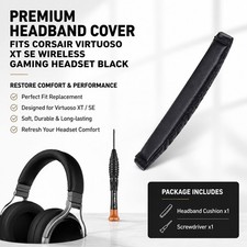 Headphone Headrest Cushion Fits Corsair Virtuoso RGB Wireless XT SE Black Pad