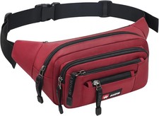 Bumbag Fanny Pack for Women Men Waterproof Waist Pack Plus Size with 6 Zipped P