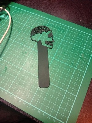 Black Skull Bookmark for fans of Zombies Horror Skeletons Evil gift idea toy