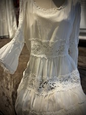VASNA White Lace Tiered Peasant Dress NWT Large Boho Bridal Cottagecore