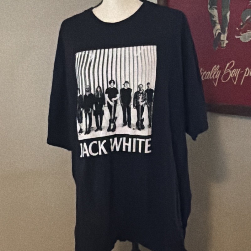 Men's Black Jack White Double-Sided Graphic Print Crew Neck Tee Short Sleeve XXL
