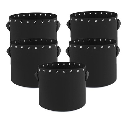 Molgoc 7 Gallon Fabric Pots with Holes 5-Packs,Thichkened 7 gallon, Black