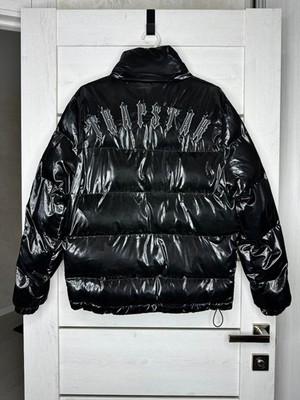 Trapstar Hyperdrive Shiny Black Puffer Jacket Coat Men's Size XS Authentic Drill