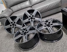 4x AUDI A3 A4 17" INCH ALLOY WHEELS 8E0601025E B6 B7 VW CADDY (GLOSS BLACK 5x112