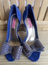 Betsy Johnson Royal Blue Suede Bow Pumps