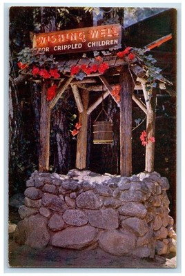 Brookdale California CA Postcard Wishing Well Brookdale Lodge Drop Coins c1960
