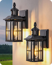 2 Pack Motion Sensor Outdoor Wall Lights, Dusk to Dawn Wall Sconce Light