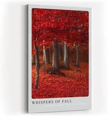 Sinus Art Paul Sinus Kunstdruck Whispers of Fall mit rotem Herbstwald und
