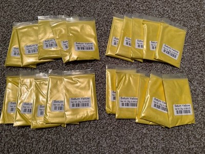 Lot of 20, Pigment Saturn Yellow Pearl Mica Powder Paint 25g (500g) NEW