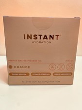 Instant Hydration Electrolyte Orange Flavor Drink Mix 30 Stick Packs Exp 7/27
