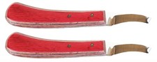 Horse Farrier Tool Lot of 2 Left Handed SS Hoof Knifes Wood Handle 984100