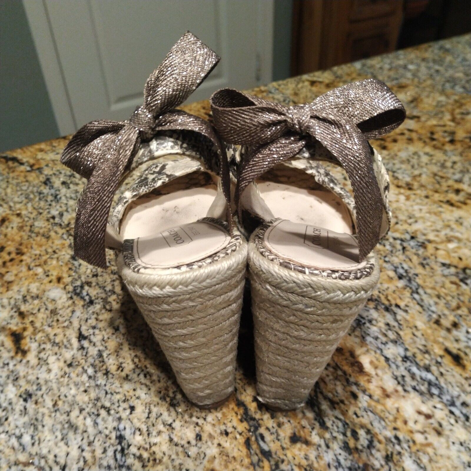 Rare Coach Maritza Python Snakeskin Bow Espadrill… - image 11