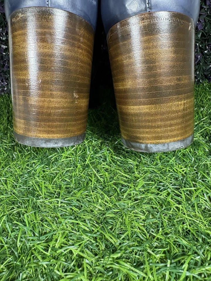 Botín Alessandro Vasini Nico 60 mm para hombre talla 9 cuero azul piel de becerro cremallera Foto 3 de 4