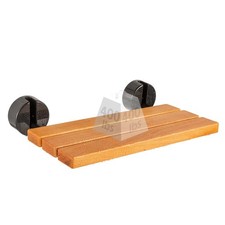 Fold Down Shower Seat Wall Mounted, Wood, 400 lb Load Capacity