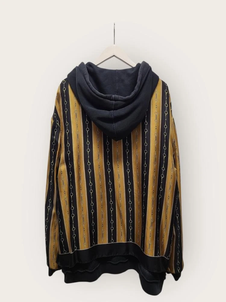 Felpa con cappuccio reversibile Gucci nera ad incastro Horsebit 12345 42353995
