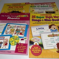 Scholastic Teaching resources K-2 Reading Comp., Phonics,Sight Words 4 Book Lot