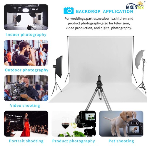 10X12 ft Background Muslin Backdrop, Photo Studio, Collapsible High Density S... - Picture 7 of 8