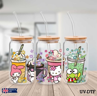 Kitty UV DTF Aufkleber - 16oz Libbey Dose Glasfolie yn897
