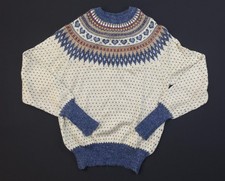 Vintage 80s/90s Woolrich Nordic Fair Isle Sweater - Heart Yoke Knit Pullover