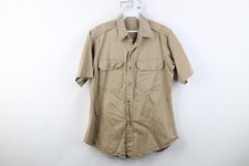 Vintage 50s Korean War Mens 15.5 8.2oz Uniform Twill Military Button Shirt USA