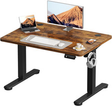 Electric Standing Desk 100X60Cm Sit Stand Table Height Adjustable Desk with Back