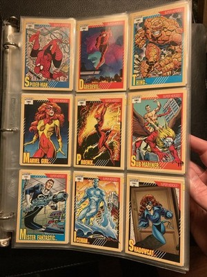 *RARE* Vintage VG 1991 Marvel Impel Cards, 162pc Set in Binder Sleeves (23478)