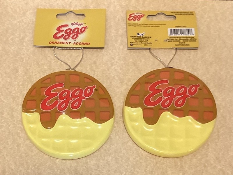 Lot of 2 Eggo Waffles Christmas Ornaments NWT
