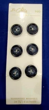 Vintage Le Chic 960 Navy Blue 6 Buttons On Card