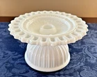 Vintage Fostoria Randolph White Milk Glass Pedestal Candle Holder Hurricane Base