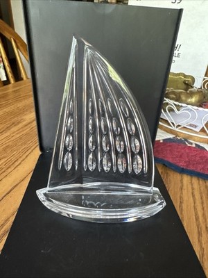 Rare Waterford Crystal Sailboat 2001 President's Conference Approx 5  Tall