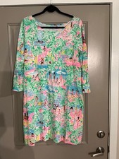 Lilly Pulitzer Marlowe Dress  Resort wear  White 3/4 sleeve XL NWT