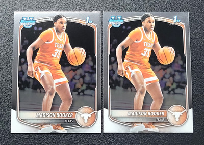 Madison Booker - 2 Card Lot 2025-26 Bowman U Chrome Basketball #BCP-15 Texas
